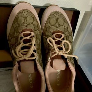 Coach Pink Suede Logo Sneakers